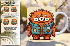 Charming 15oz Mug Wrap Png Design , Monster Product Image 1