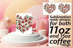 Heart of Flowers Mug Wrap Sublimation Design Product Image 1