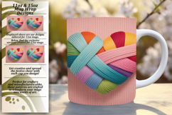 Vibrant 11oz Mug Wrap Png Artwork , Flowers Heart Product Image 1