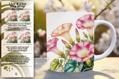 Quirky 11oz Mug Wrap Png Artwork , Flowers Product Image 1