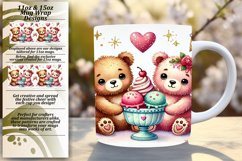 Timeless 15oz Mug Wrap Png Design , Valentine Bear Product Image 1