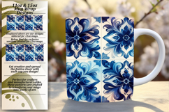 Bold 15oz Mug Wrap Png Template , Watercolor Patter Product Image 1