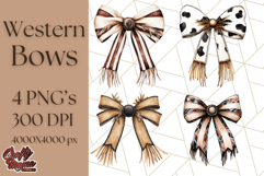 Western Style Bow PNG, Cute Cowboy, Cowgirl Coquette Png Product Image 1