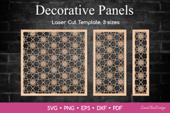 Decorative Panels with Floral Patern SVG, Laser Cut template Product Image 1