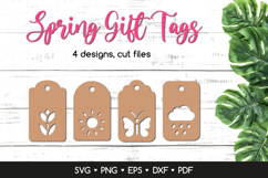 Decorative Spring Gift Tags SVG, Paper Cutting Tag Templates Product Image 1