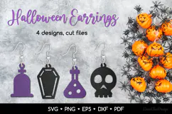Halloween Earrings SVG Cut Files, Halloween Jewelry Template Product Image 1
