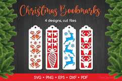 4 Christmas Bookmarks SVG Laser Cutting Templates Product Image 1