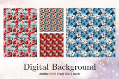 Flower Pattern Background Wallpaper Digital Paper_111 Product Image 1