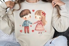 Cute Watercolor Valentines Day Clipart PNG Product Image 1