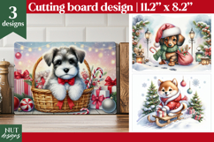 Christmas cutting board PNG, Christmas Baby dog, Dog face Product Image 1