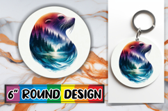 Enchanted Keychain Circle Design PNG, Animals Art Product Image 1