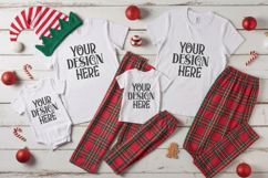 Christmas Family Matching Group T-Shirt Mockups | Holiday Fl Product Image 1
