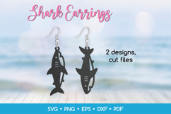Shark Earring SVG Cut Files, Sea Animal Jewelry Template Product Image 1