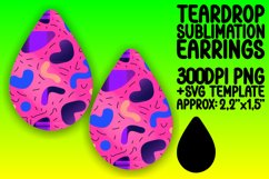 Neon Glow Teardrop Earring Sublimation Design Product Image 1