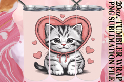 Luminous Sublimation 20oz tumbler wrap, Cat Valentin's Day Product Image 1