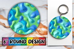 Colorful 3D Puff Round Sublimation Circle Keychain Art Product Image 1