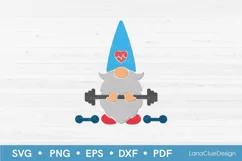 Gym Gnome SVG Cut File - Funny Workout Design Product Image 1