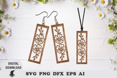 Earring Laser cut file, flower earring and pendant svg Product Image 4