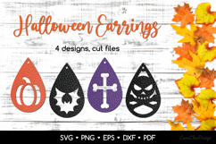 4 Teardrop Halloween Earrings SVG for Crafters Product Image 1