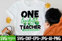 One Lucky Teacher SVG Cut File,One Lucky Teacher SVG Design Product Image 1