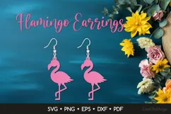 Flamingo Earring SVG Cut File, Flamingo Jewelry Template Product Image 1