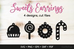 Sweets Earrings SVG Cut Files, Lollipop Earring SVG Product Image 1