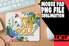 WHIMSICAL mouse PAD PNG Design, Flower Quote Product Image 1