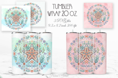 Ocean starfish pastel straight tumbler 20oz wrap desigs png Product Image 1