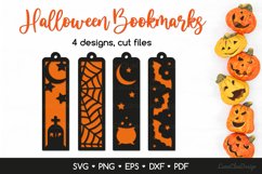 4 Two Layered Halloween Bookmarks SVG, Papercut Template SVG Product Image 1