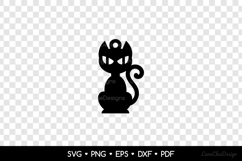 Black Cat Earring SVG Cut File, Halloween Earring Template Product Image 2