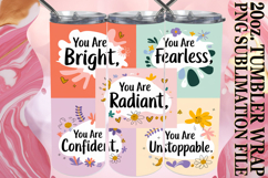 Cozy Sublimation 20oz tumbler wrap, Quote Product Image 1