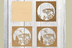 Trout fishing for laser cutting svg eps ai png 3 D Product Image 2