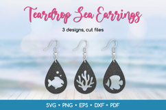Teardrop Sea Earrings SVG, Summer Jewelry Template Product Image 1