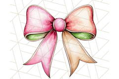 Watercolor Summer Bow Clipart PNG, Coquette Bright Bow Png Product Image 3