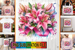 Vibrant TOTE BAG Gift PNG, Flowers Product Image 1