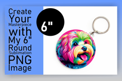 Vibrant Round Design Keychain PNG , Dog Product Image 1