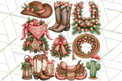 Western Wintertide Christmas Clipart PNG Files Product Image 2