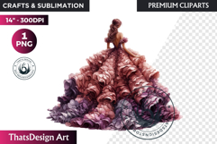 Romantic Flower clipart Rose gold Valentine floral PNG Product Image 1