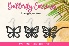 3 Butterfly Earrings SVG for Crafters, Jewelry Template Product Image 1