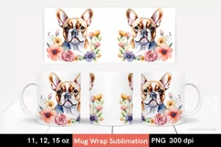 French Bulldog Mug Wrap PNG Sublimation, Coffee Cup Design Product Image 1