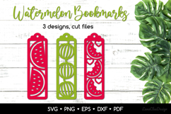Watermelon Bookmarks SVG Cut Files, Summer Papercut Template Product Image 1