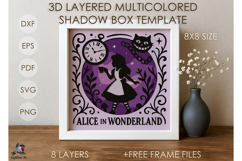 Alice in Wonderland Tale Shadow box SVG Papercut template Product Image 1