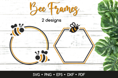 Bee Monogram Frames SVG, Circle and Hexagon Bee Frames Product Image 1