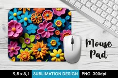 3D Plasticine Flowers - Mouse Pad Sublimation Design PNG Product Image 1