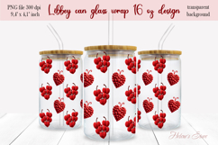 Valentines red pattern Libbey Can Glass Wrap 16oz design png Product Image 2