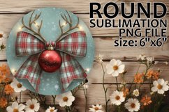 Enchanted Keychain Round Sublimation PNG, Holiday Bow Product Image 1