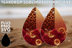 Lovely Teardrop Earrings Art PNG, Leopard Prints Product Image 1