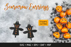 Halloween Scarecrow Earring SVG, Spooky Jewelry Laser Cut Product Image 1