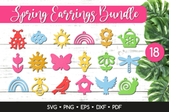 18 Spring Earrings SVG Bundle, Spring Jewelry Template Product Image 1