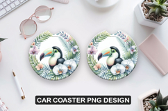 Raven Bird Car Coaster Sublimation| Animal Coaster PNG Product Image 1